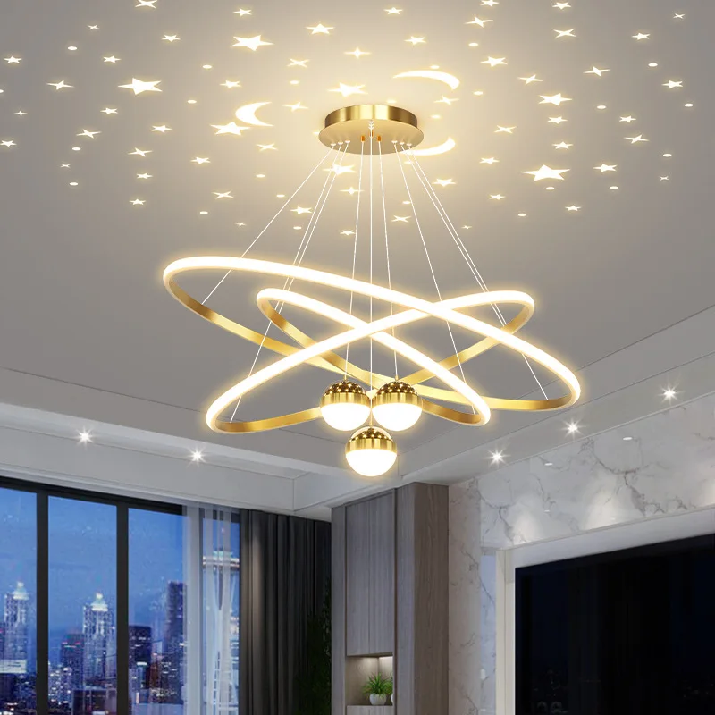 Imagem -05 - Starry Sky Teto Lâmpada Pingente Living Room Lighting Decoration Luxurious Bedroom And Dining Room Decoration