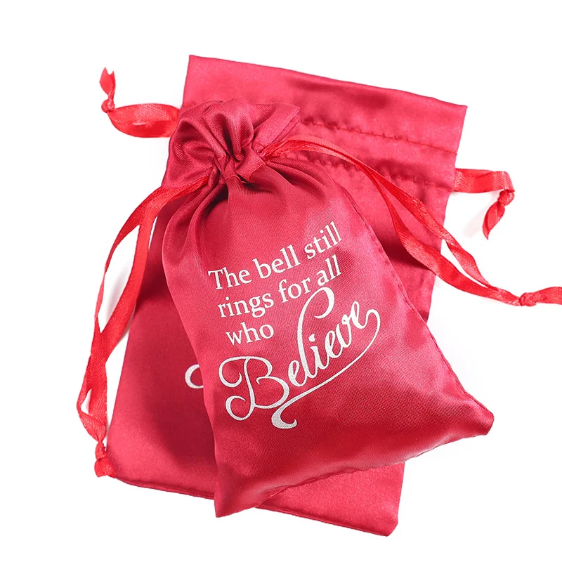 50 قطعة حقيبة من الساتان الحريري الحقيبة الحلوى/هدية/النظارات الشمسية/الزجاج/المجوهرات/العطور/المكياج/الرموش/العذراء الشعر شعار مخصص الرباط حقيبة