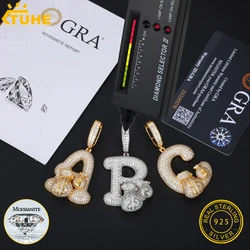 TUHE Unisex Money Bag Letters Moissanite Letters 925 Silver Pendant Pendant Punk Hiphop/Rock For Men Hip Hop Jewelry