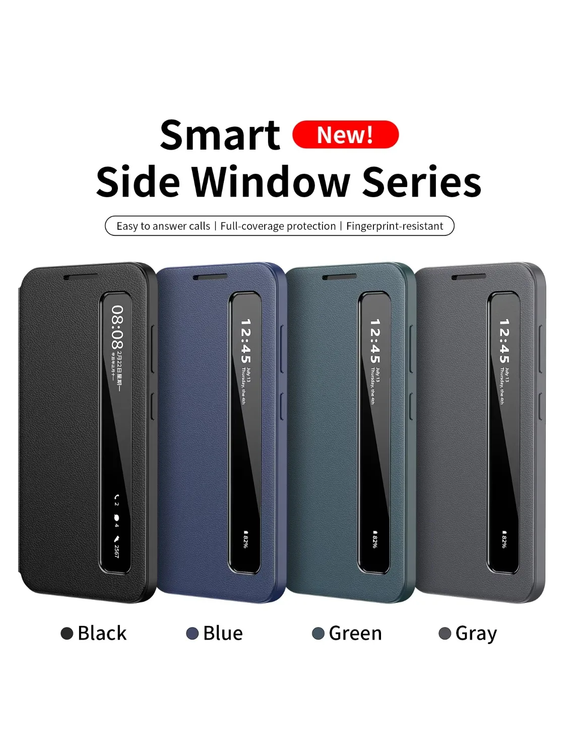 Inteligentne skórzane etui z okienkiem i dotykowym wyświetlaczem do Samsung Galaxy S26 S25 S24 S23 S22 Ultra Plus FE Edge, futerał z klapką, obudowa. — zdjęcie produktu 7