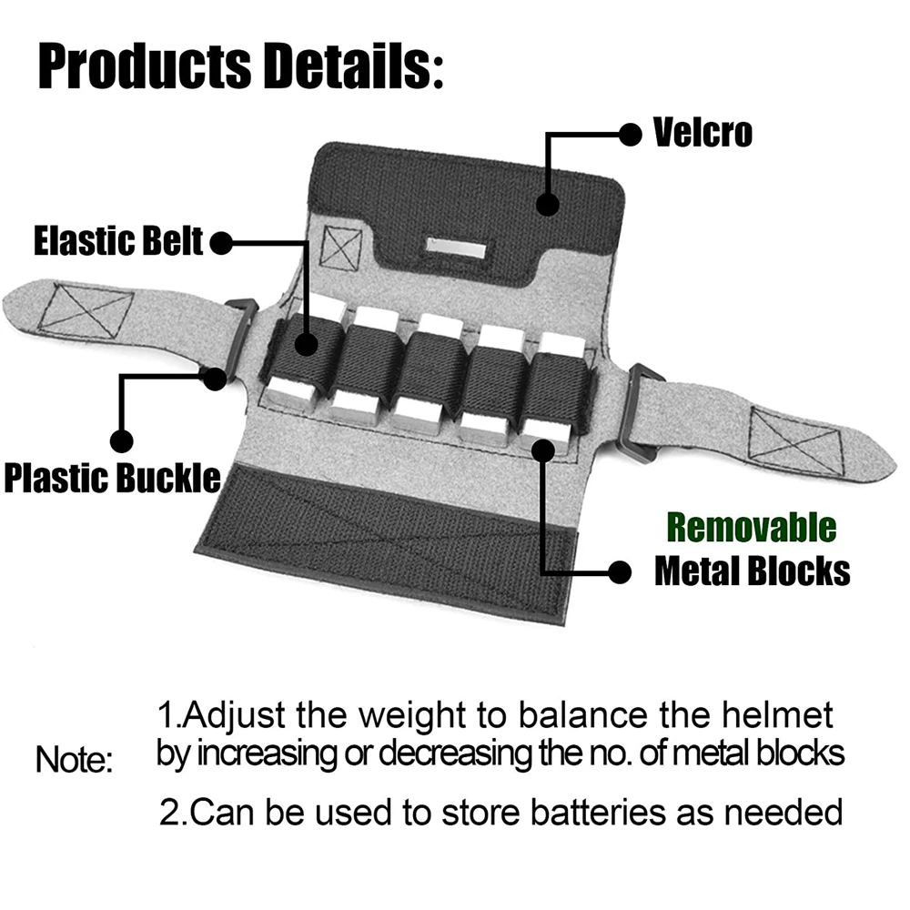 Airsoft-contrapeso para casco táctico, bolsa de contrapeso NVG con 5 bloques de contador para OPS Core Fast BJ PJ MH, accesorio para casco