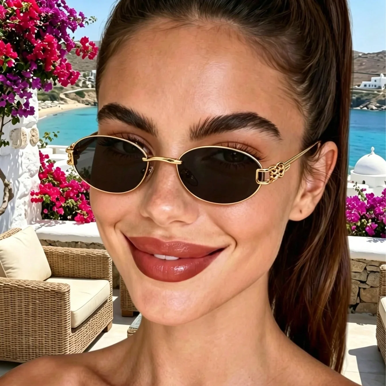 Nouvelles lunettes de mode pour femmes, au design esthétique raffiné, forme ovale, style rétro décontracté pour un usage quotidien