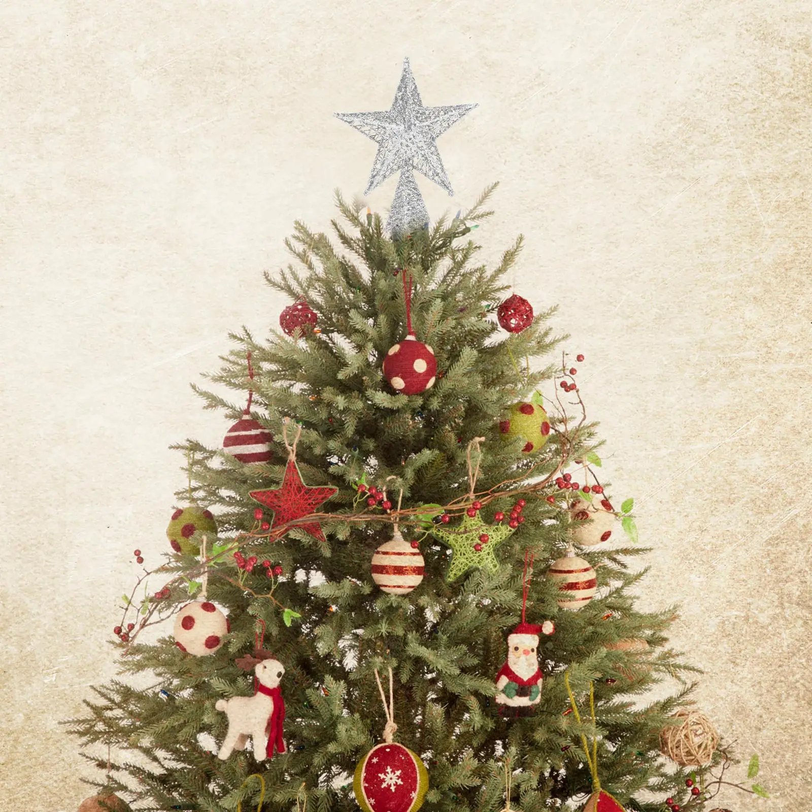 

1Pcs Premium Hollow Star Decor for Christmas Tree Five-Pointed Metal Ornament Indoor Outdoor Holiday Party Festival Decoration