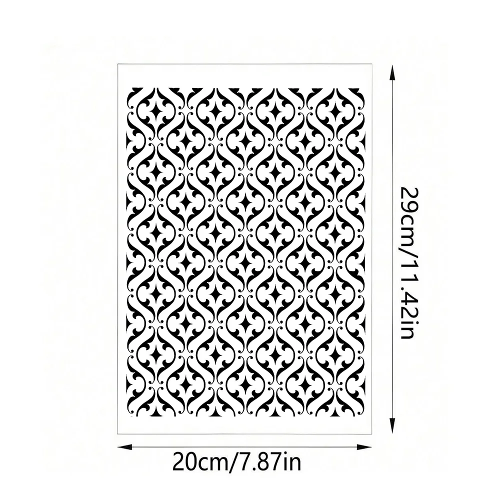 1Pc Food Grade PET Cake Stencil Vintage Curly Scroll Star Repeat Pattern Template Fondant Wedding Cake Decorating Tool