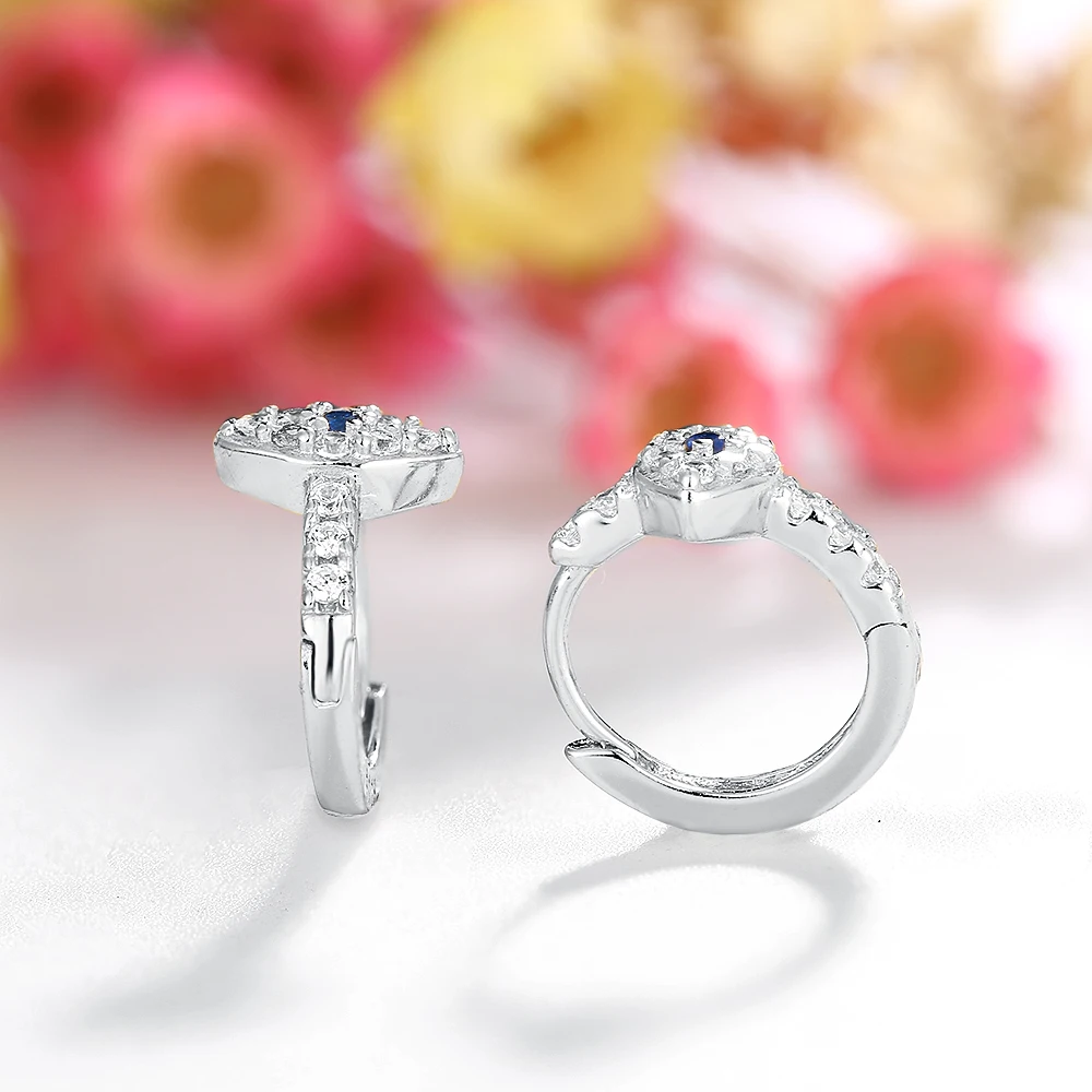 100% 925 Sterling Silver Earrings Delicate Demon Eye Earrings Women\'s Personalized Fashion Sapphire Jewelry Party Small Ear Ring