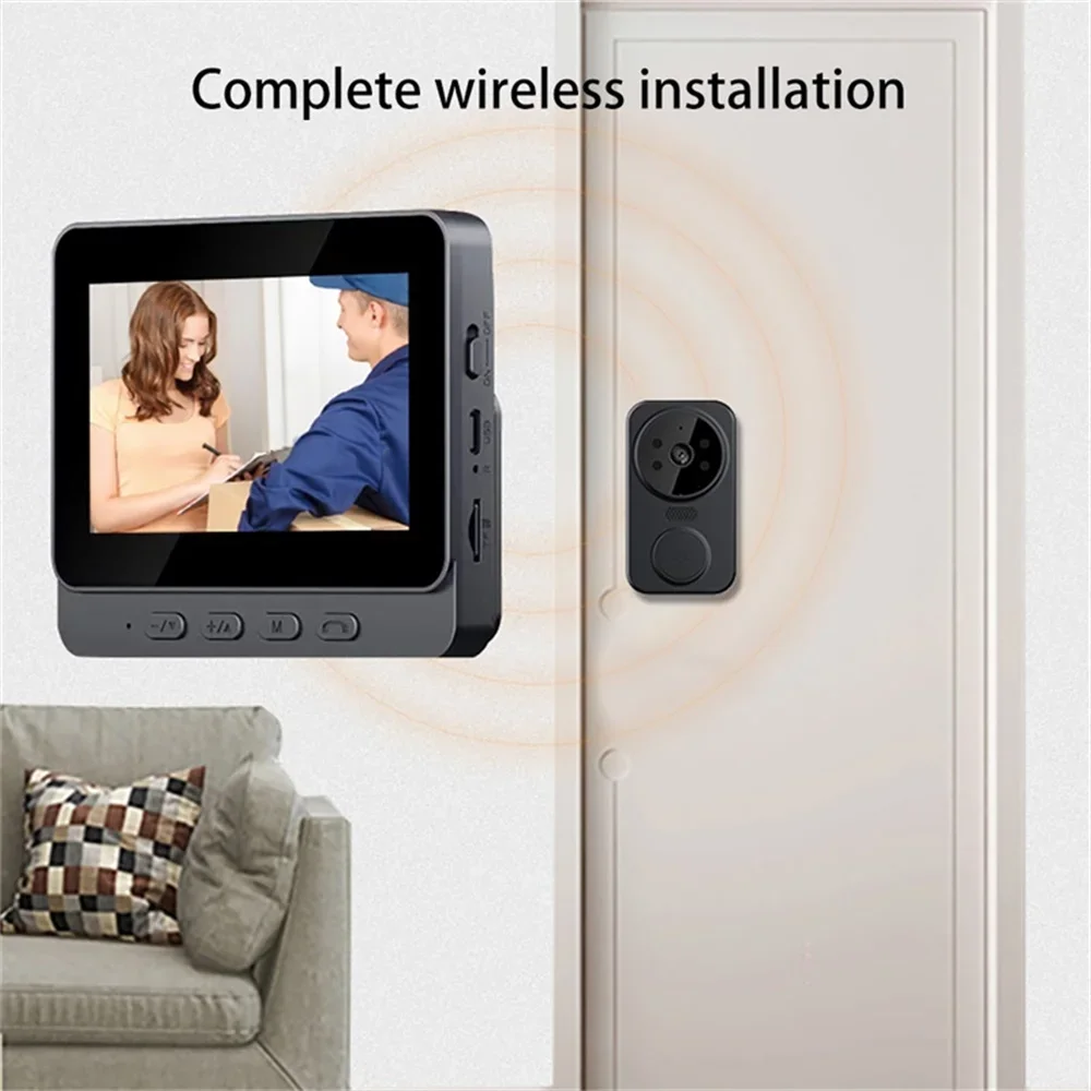 Visture Videocitofono Telecamere per porte Visione notturna IR Spioncino digitale per porta 2.4G WiFi Digital Magic Door Eye Citofono bidirezionale