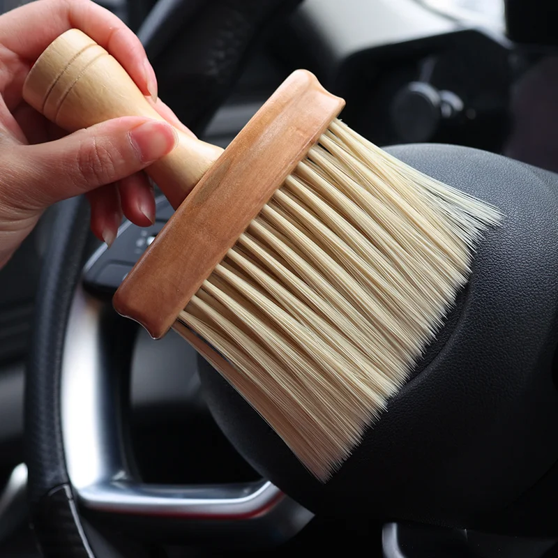 

Solid Wood Cleaning Brushes Car Interior Dashboard Door Seat Air Outlet Detailing Duster Soft Bristles Wooden Brushes