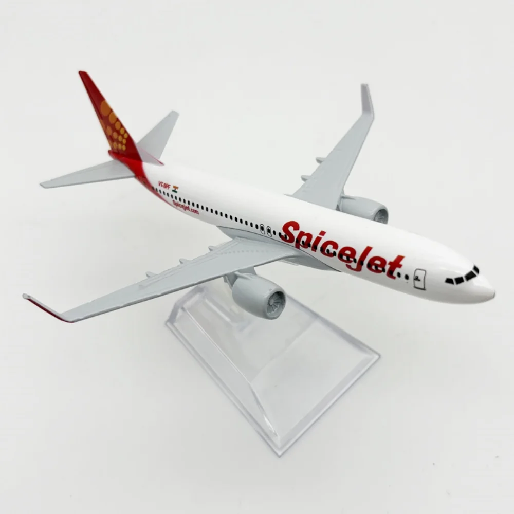 Avions à l'échelle 1/400 de 16 cm, B737 SpiceJet Airways, modèles d'avions miniatures en métal moulé sous pression, pour collection et présentation sur bureau