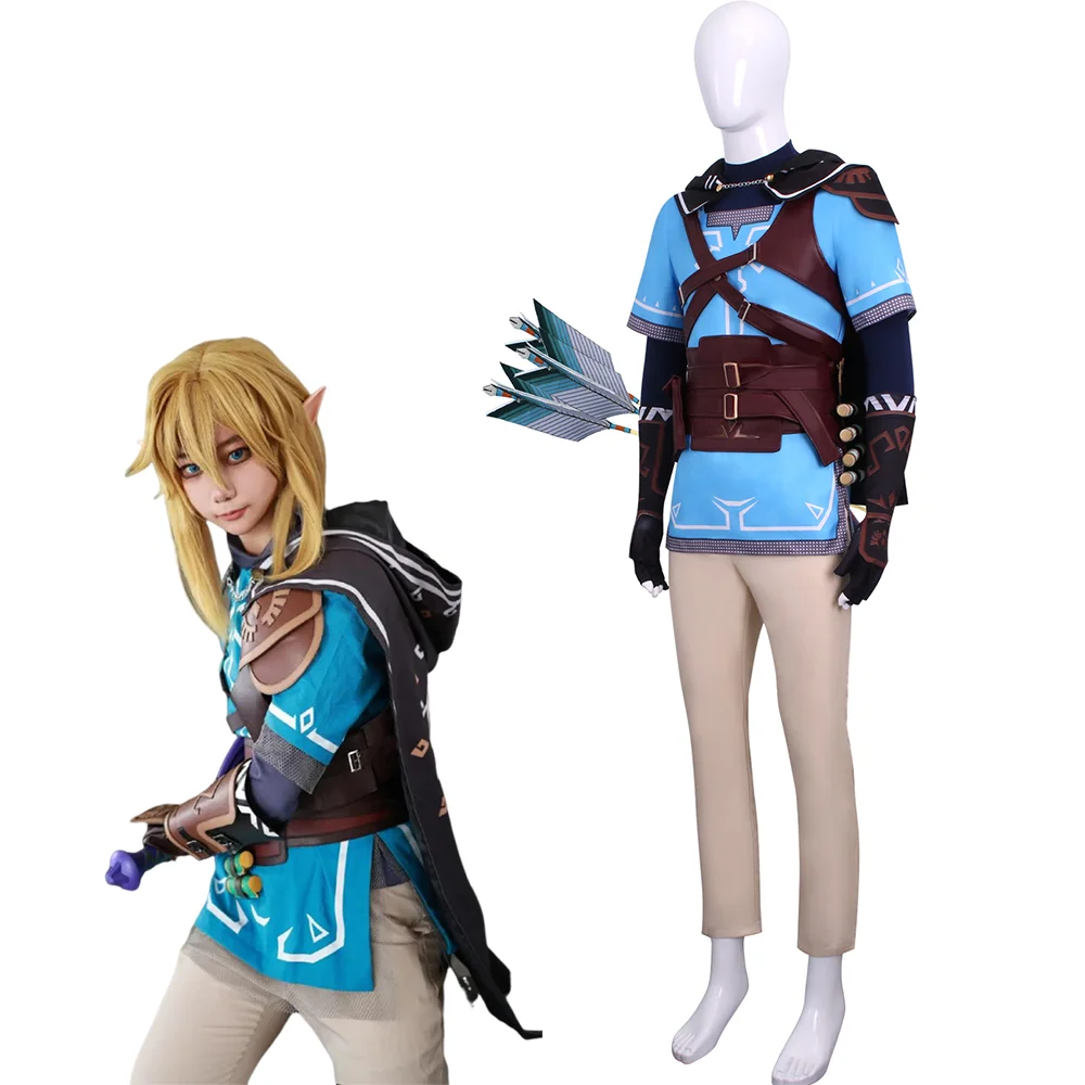 

Наряды героев аниме Game Link Zelda, карнавальный костюм Tears Link Auratus, рубашка, комбинезон, накидка, карнавал, Хэллоуин для взрослых мужчин