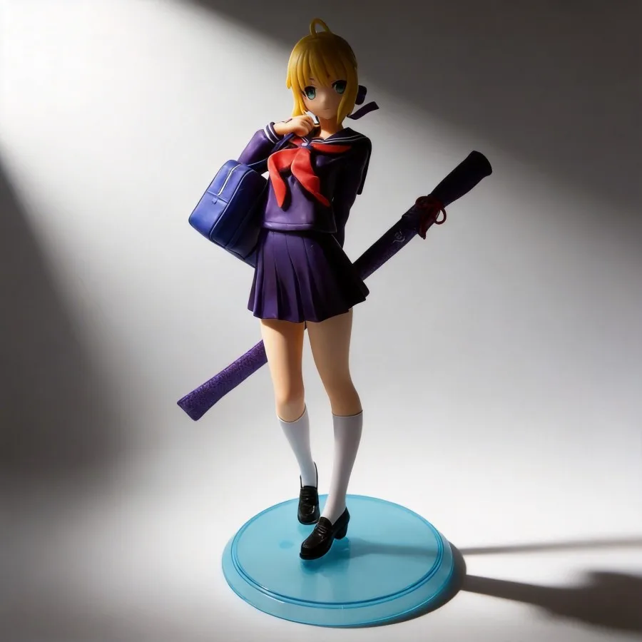 

Fate Stay Night Saber Artoria Pendragon Anime Figure 18cm School Uniform Collection Model Gift
