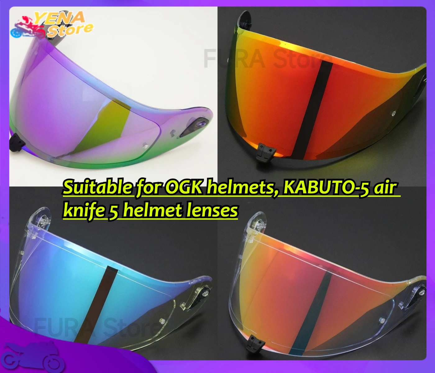 

Suitable for OGK helmets, KABUTO-5 air knife 5 helmet lenses, windproof decorative parts, off-road motorcycles and racing cars