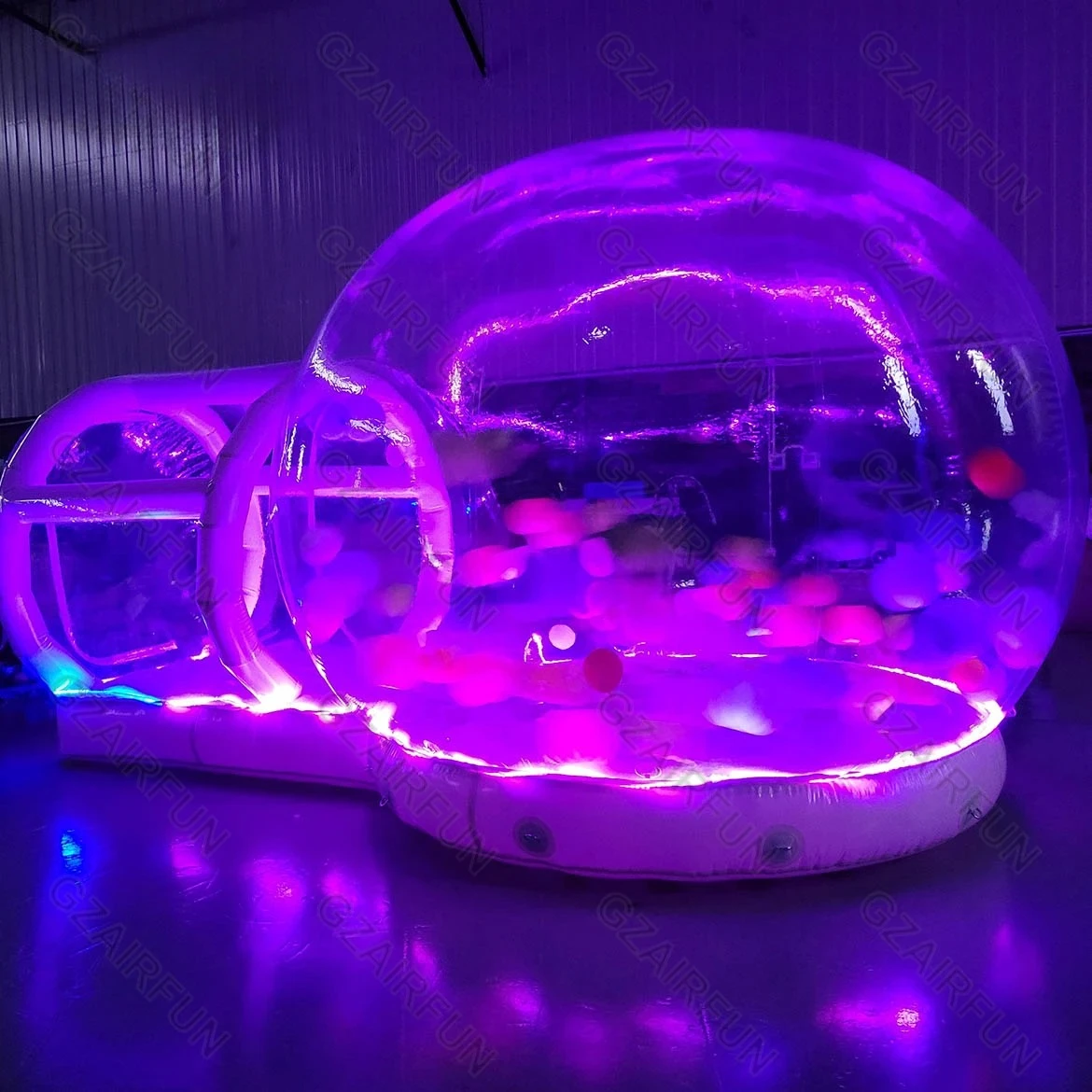 Casa de burbujas inflable con luz LED, tienda de burbujas de PVC comercial personalizada, casa de burbujas que rebota, castillo saltador inflable