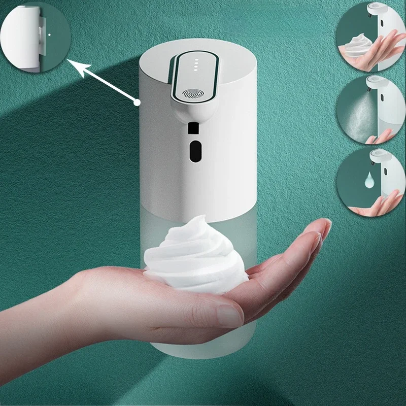 400ml Automatic Wall Mounted Soap Dispenser Bathroom Smart Washing Hand Machine USB Charging ABS Material Induction Spray