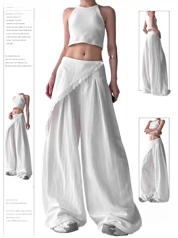 Spodnie Vintage Damskie Spódnica Kopertowa Oversize Spodnie Harajuku Japoński Styl Lata 2000 Y2k Vintage Spodnie Moda Jesień 2025 Ubrania