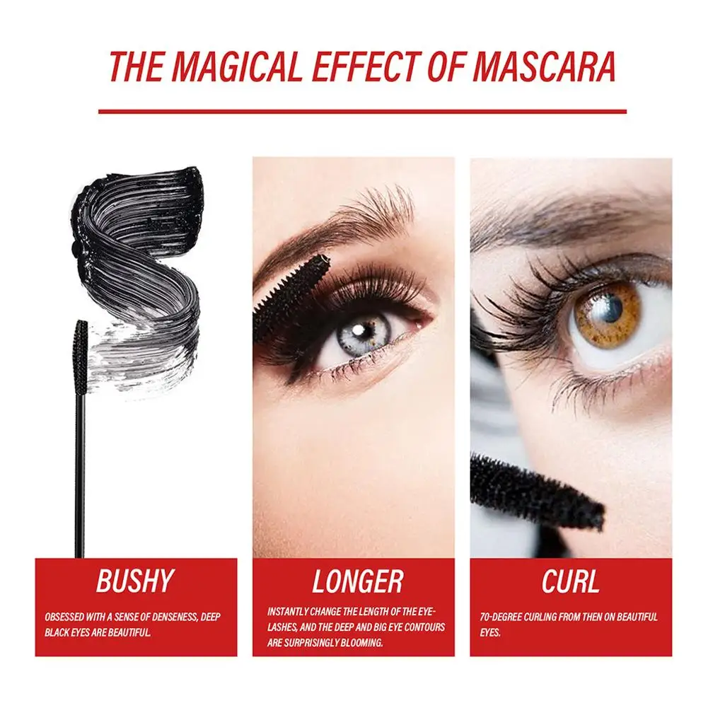 4D Big Eye Mascara Crown Mascara Lengthening Thick Curly Waterproof Mascara 24h Lasting No Fading Makeup Women Cosmetics