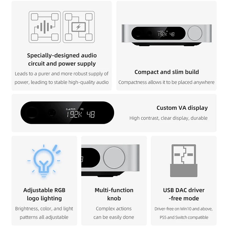 FiiO K11 Desktop Lossless HiFi USB DAC Power Headphone Amplifier Hi-Res Audio 4.4mm 6.35mm Balanced RCA Coaxial 1400mW Output