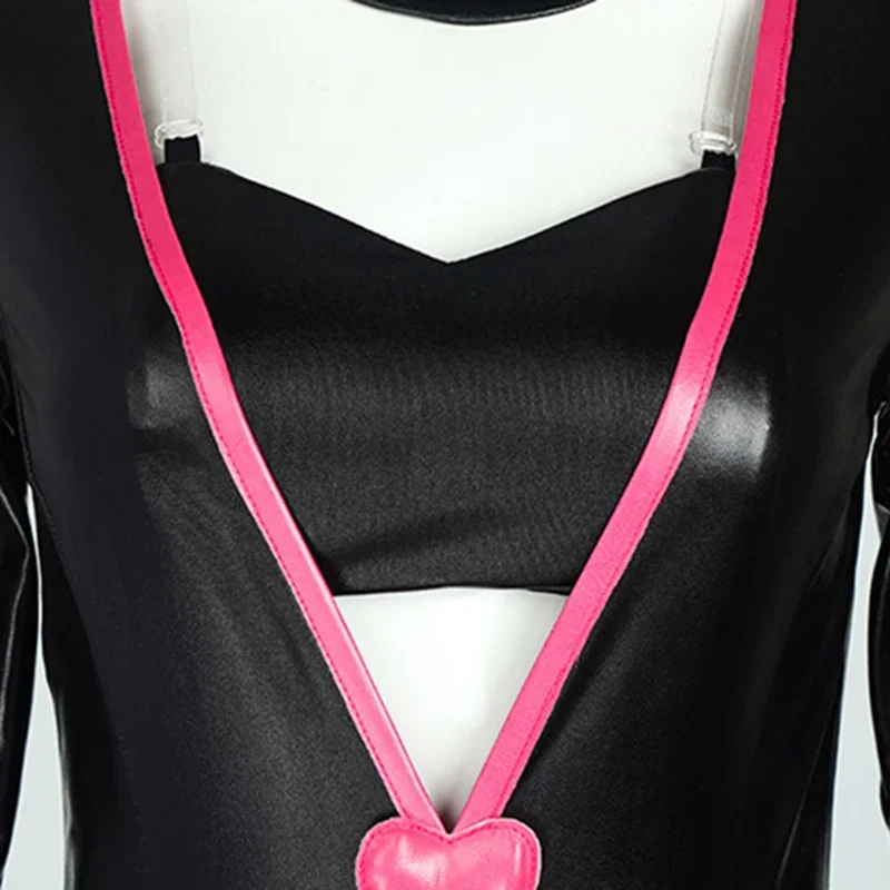 ชุดจั๊มสูทคอสเพลย์ลายการ์ตูนแองเจิลชุดบอดี้สูทสีดำบางเซ็กซี่สำหรับผู้หญิงชุดปาร์ตี้ฮาโลวีน