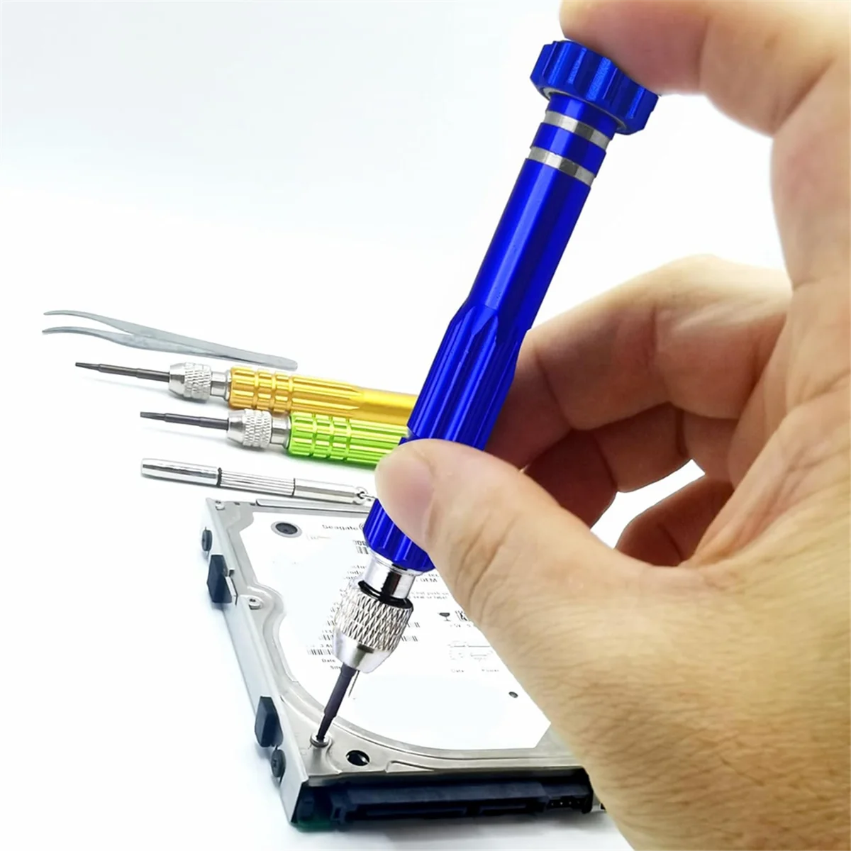 

ELBA_5 in 1 Mini Screwdriver, Glasses Screwdriver, Glasses Repair Kit, Magnetic Screwdriver Set for Watches Blue