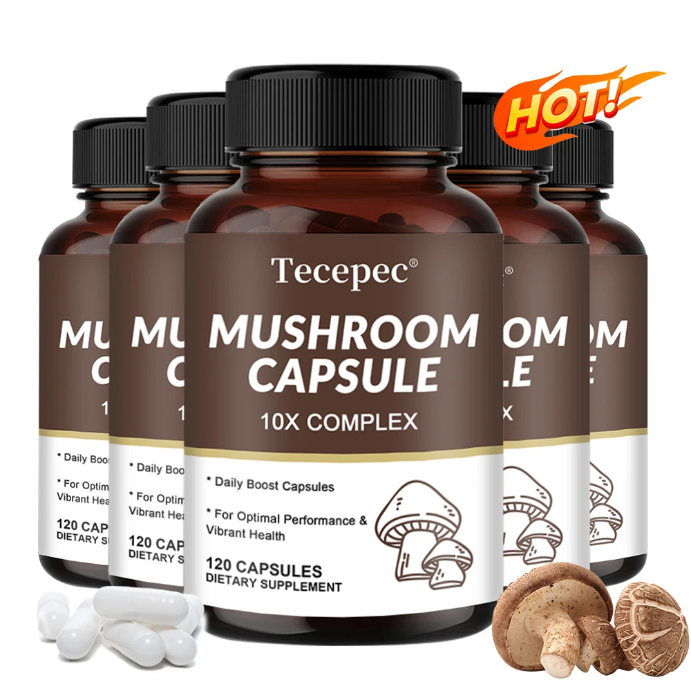 Mushroom Capsules, Daily Vitality, Stamina, Energy, Overall Health Support, Dietary Supplement