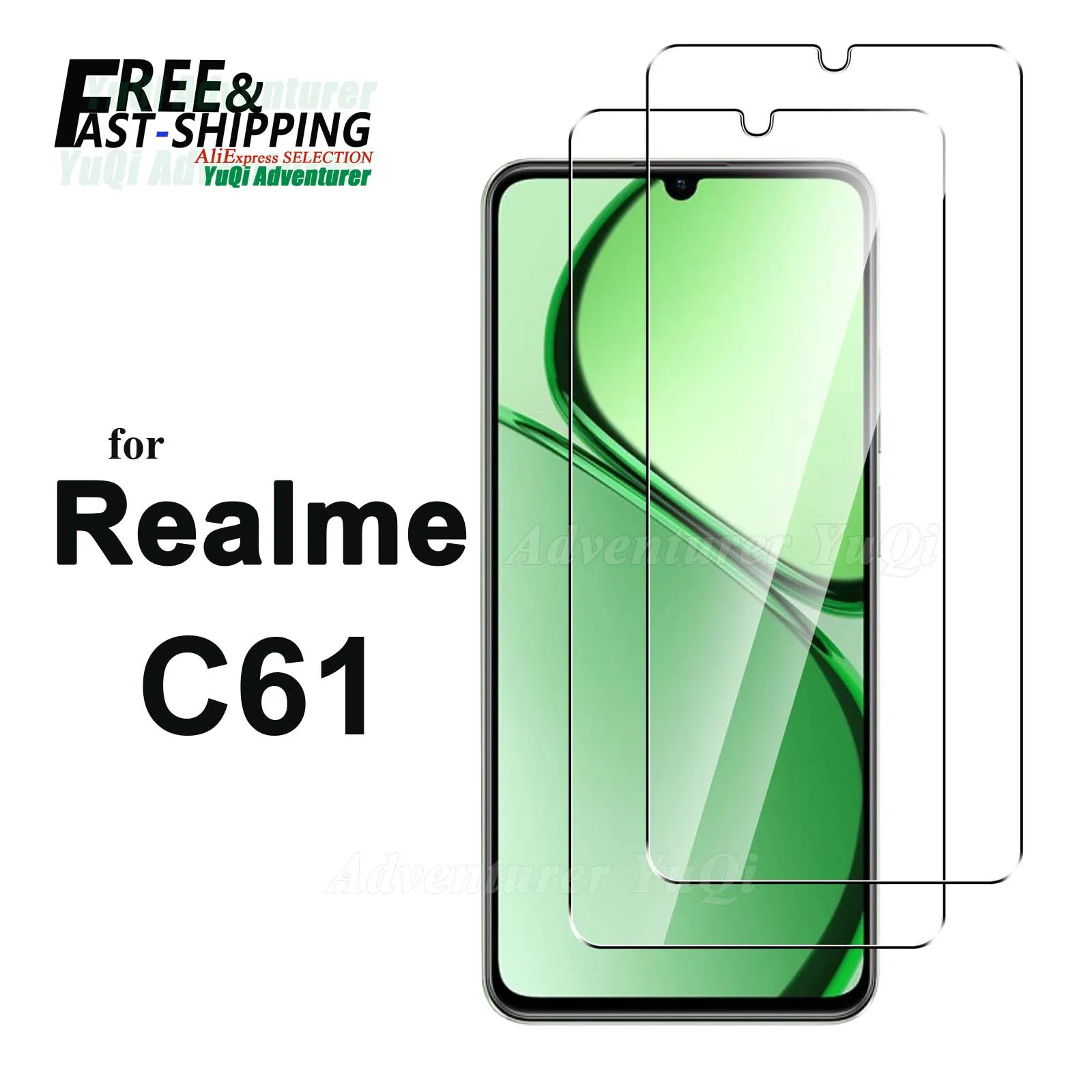 

Screen Protector For Realme C61 OPPO, Tempered Glass HD Crystal 9H Anti Scratch Case Friendly High Aluminum