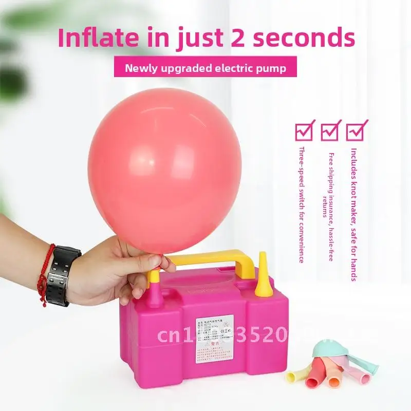 

Electric Balloon Inflator Pump Double Hole Balloon Inflator Plug-in 2 Seconds Inflatable Balloon