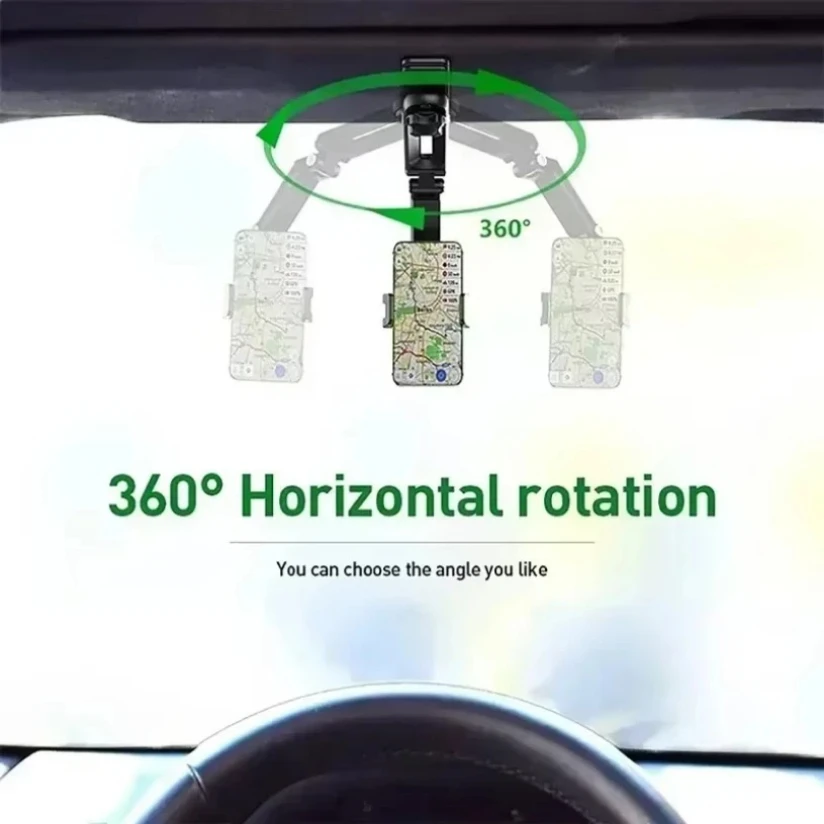 Support de téléphone de voiture multifonctionnel : support de navigation pare-soleil pour la navigation GPS à vue directe