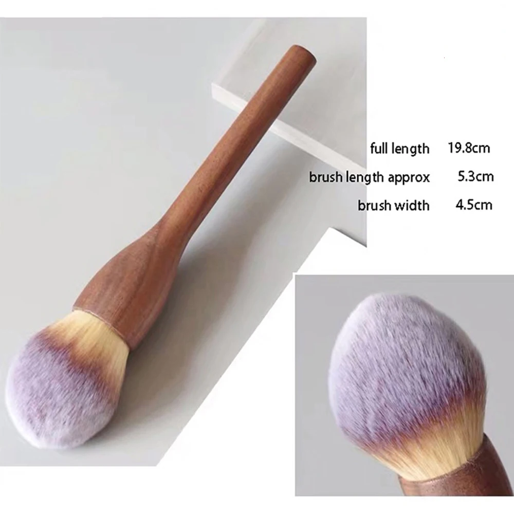 Make-up-Pinsel mit Geschenkgriff, Retro-Make-up-Werkzeug, Rougepinsel, hochwertiger, superweicher, loser Pinsel aus Walnussholz
