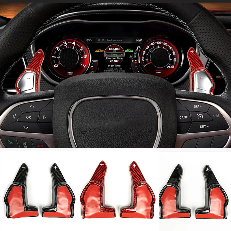 For Dodge Challenger Paddle Shift Real Carbon Fiber Steering Wheel Shifter Paddle for Dodge Charger SRT Durango 2015-2023 Trims