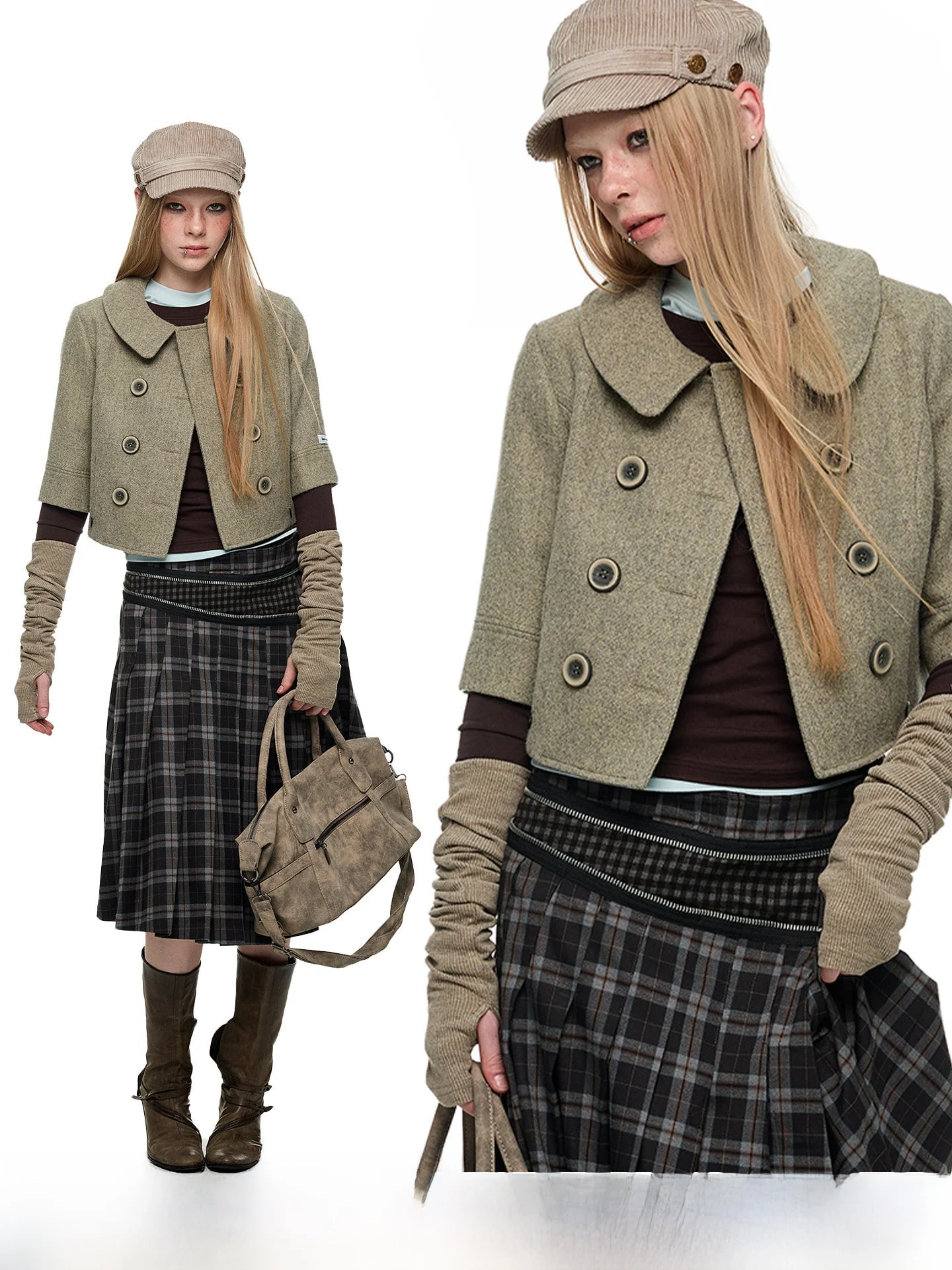 

JIKOO Новая корейская женская приталенная куртка с воротником-стойкой, прямым кроем, рукавом до локтя, на двойной пуговице, повседневная