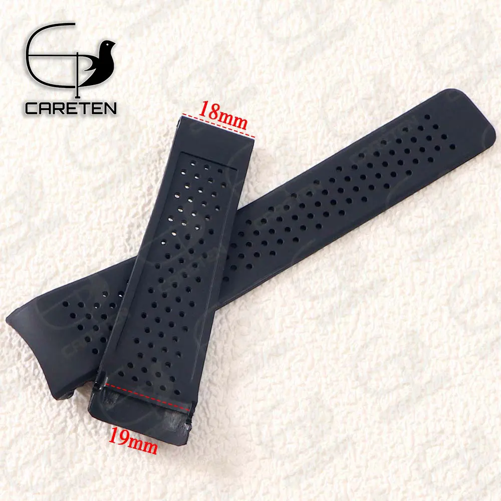 Elbow Screw Hole Rubber Watchband For TAG HEUER GRAND CARRERA AQUARACER Strap 22mm Waterproof T Mark Silicone Watch Bracelet