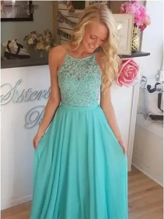 

Sexy Backless Turquoise Lace Bridesmaid Dress 2022 Long Chiffon Sleeveless Lady Party Dresses for Wedding Guest Gowns Plus Size