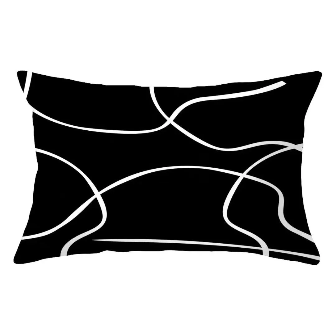 VIKAMA Minimalist Black And White Fashion Pillowcase Nordic Style High Aesthetic Pillowcase Bedroom Sofa Decorat Cushion Cover