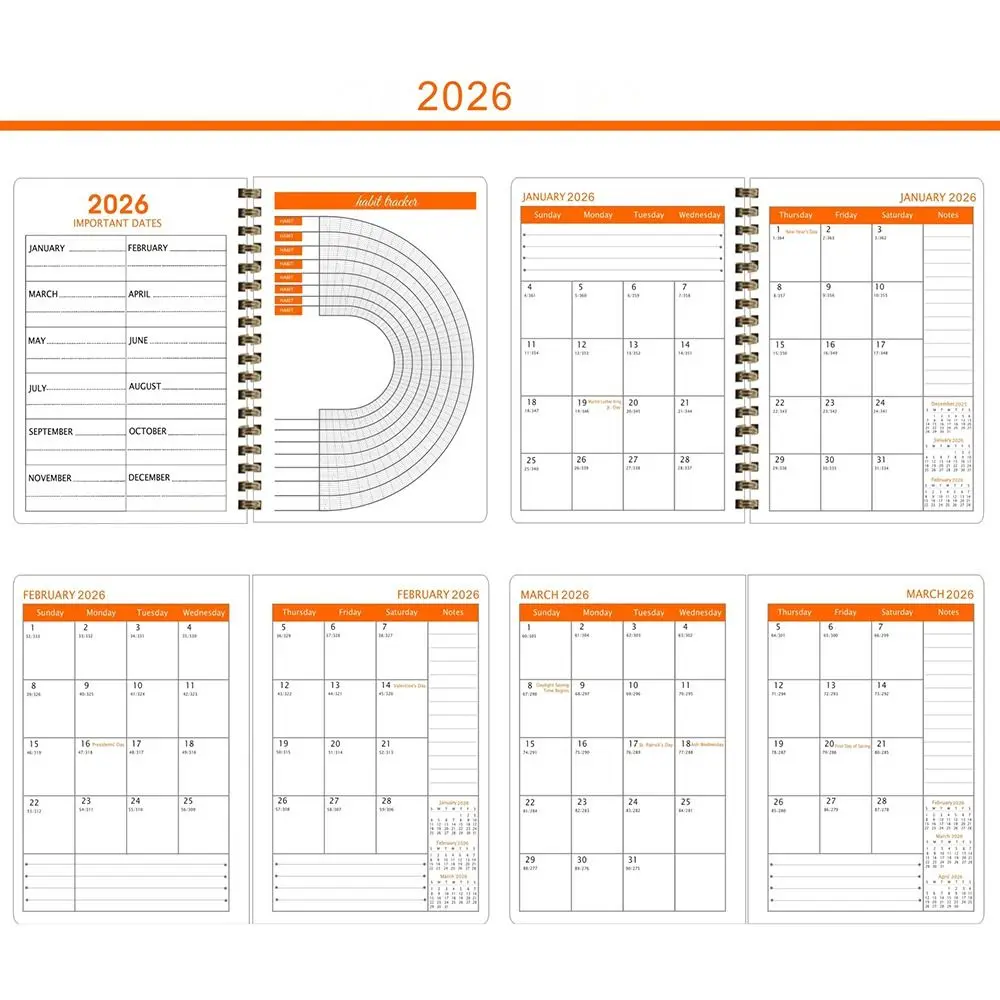 English A5 Agenda Book To Do List Taking Notes 2025 Schedule Planner Notepad Time Organizer Academic Weekly Agenda