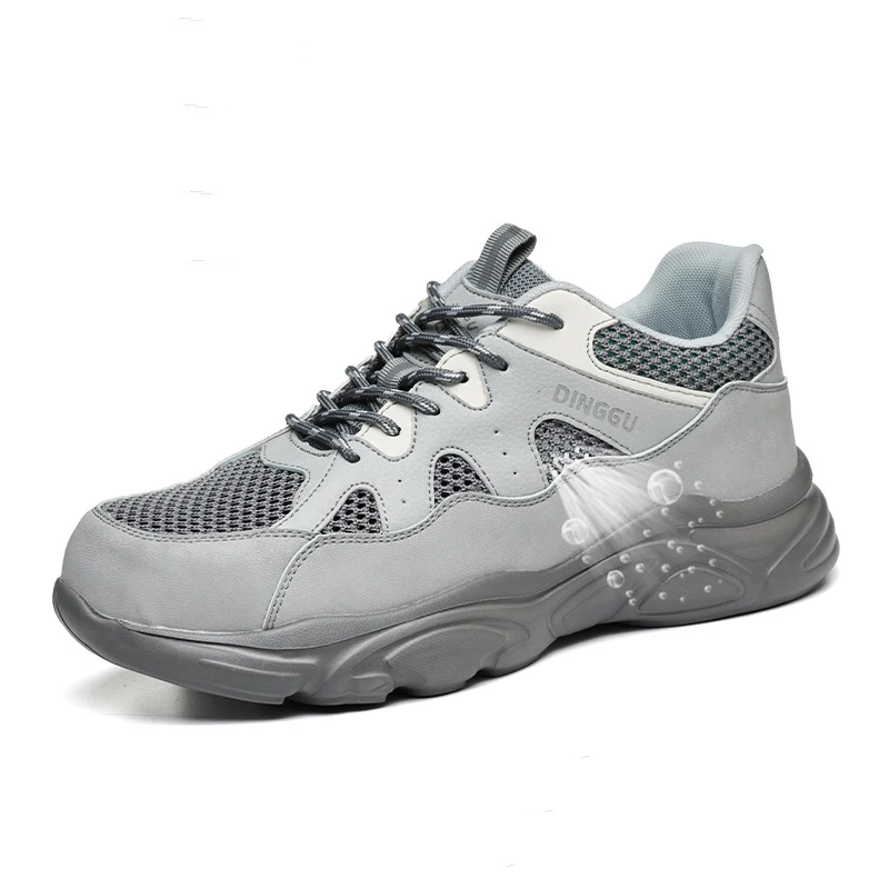 mens fashion steel toe covers working shoes summer breathable safety boots worker tooling security sneakers protective footwear