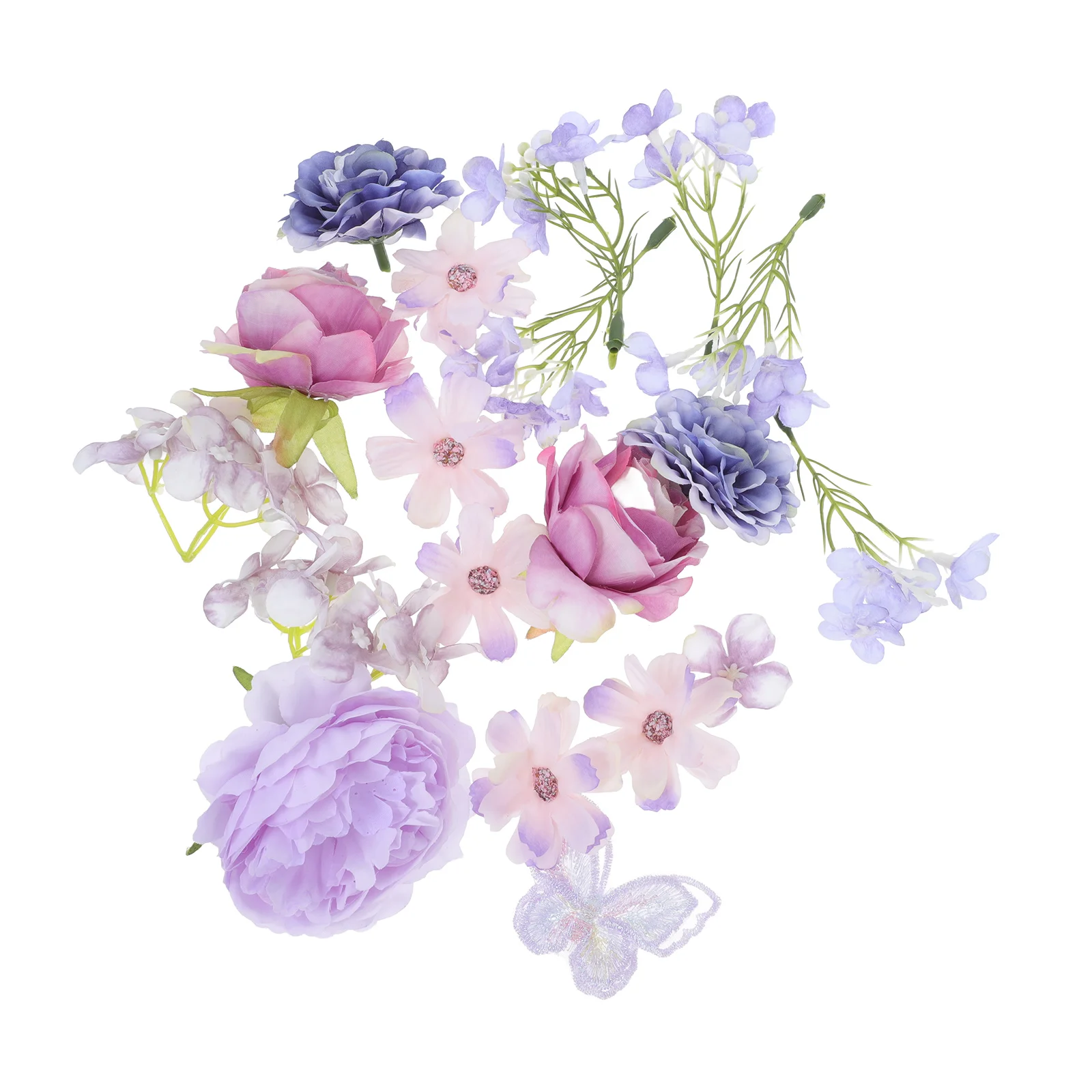 1Set Mini Künstliche Blumen DIY Kit Faux Realistische Kleine Blumen für Hochzeitssträuße Home Decor Handwerk Blumenköpfe Künstlich