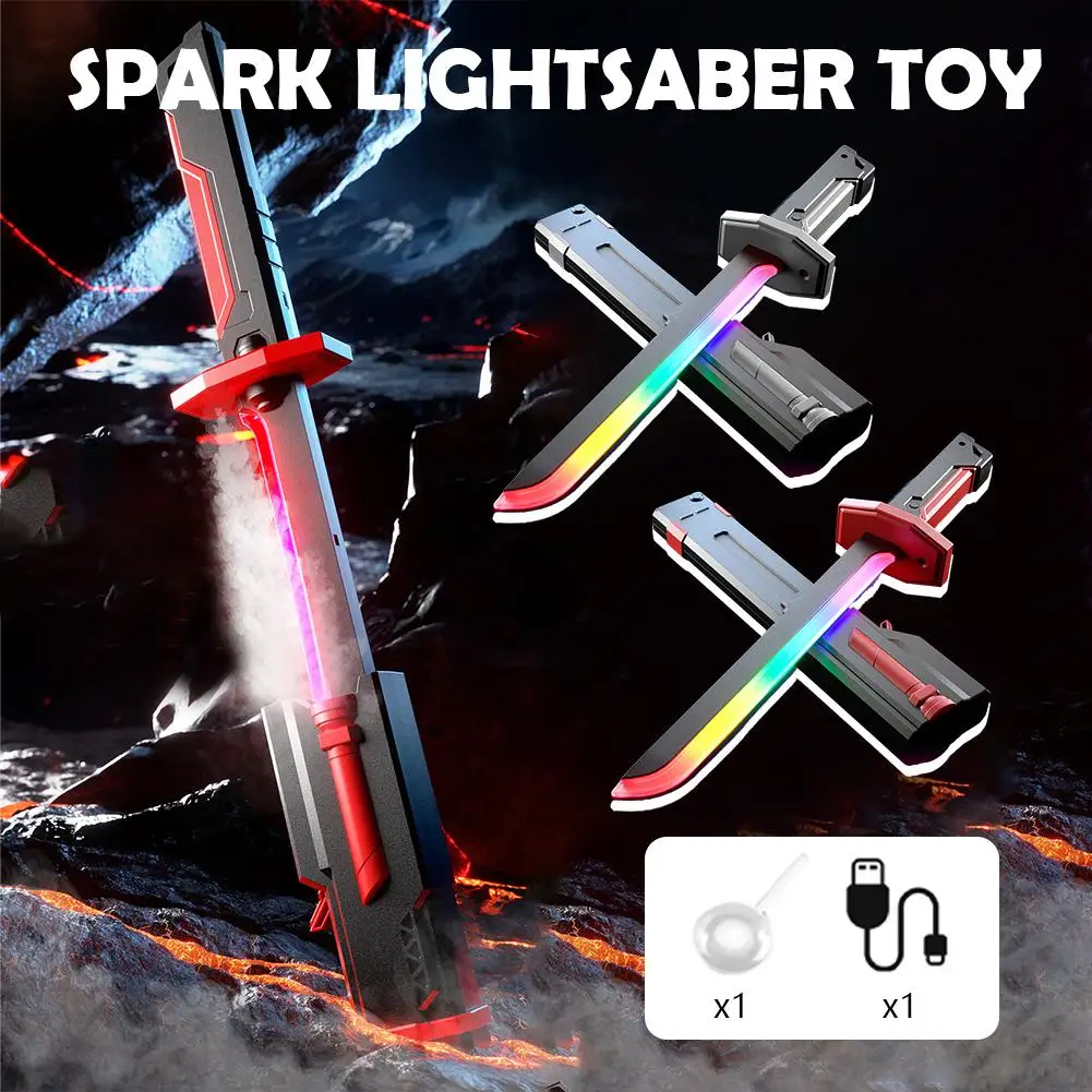 

Меч Sparkblade со звуковым эффектом, детские светящиеся игрушки, спрей, звук, красочный, искра, нож в подарок, подходит для мальчиков
