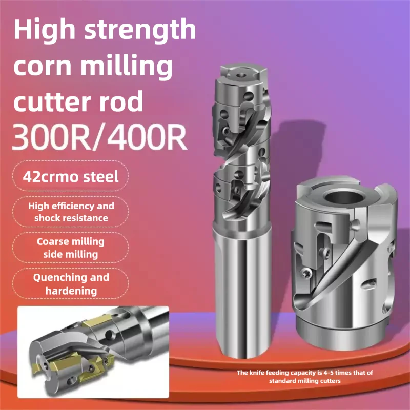 

CNC Corn Cob Arbor 300R & 400R Milling Cutter Head Kit - Roughing Side Milling Tools for Metalworking