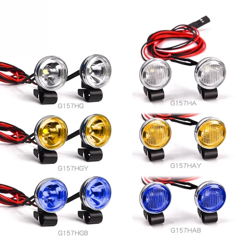 Simulated 18mm Retro Round Spotlight Off-road Searchlight Headlight for 1/10 RC Crawler Car Traxxas TRX4 Defender AXIAL SCX10