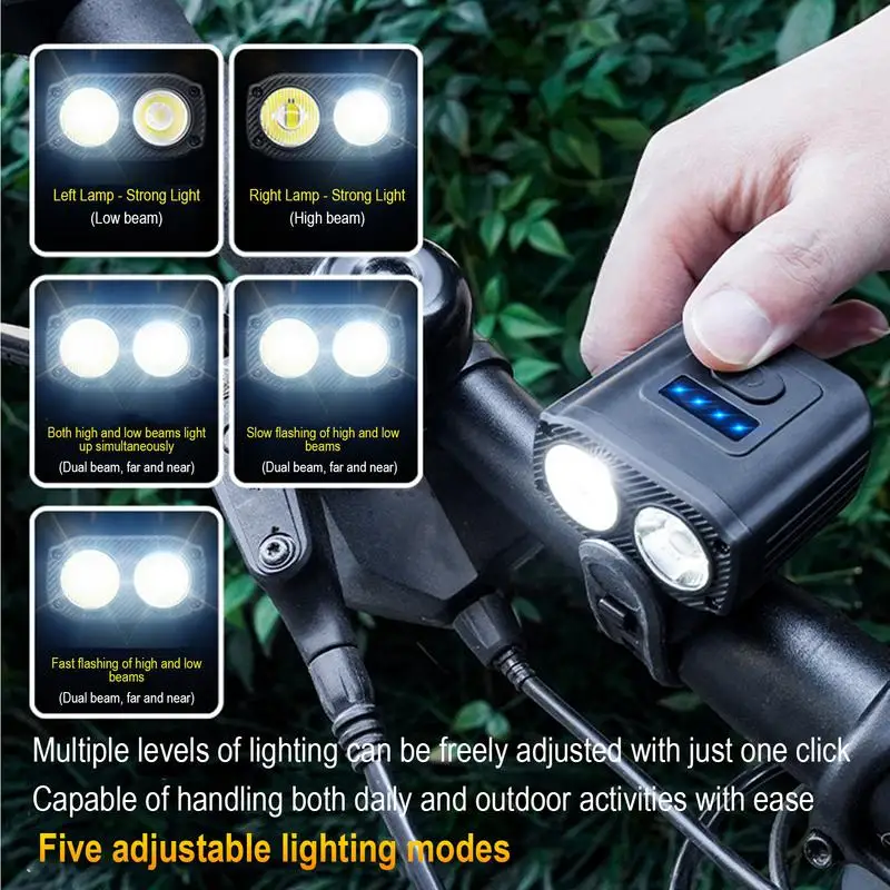 LED Cycling Light Double Lamp Beads Waterproof Rechargeable Cycling Light Road Cycling Lights Front For Mountain Cycling Night