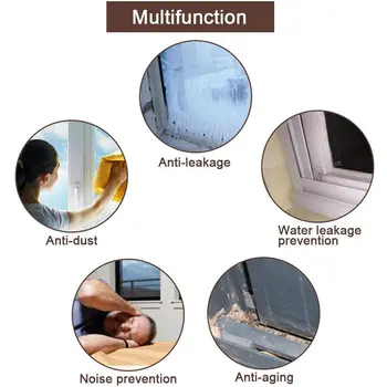 Izolační těsnicí páska pro dveře, samolepicí akustická pryžová pěnová těsnicí páska, okenní zvuková zátka, těsnicí páska 10 nejlepší prodej Větrná zábrana na okno - №1
