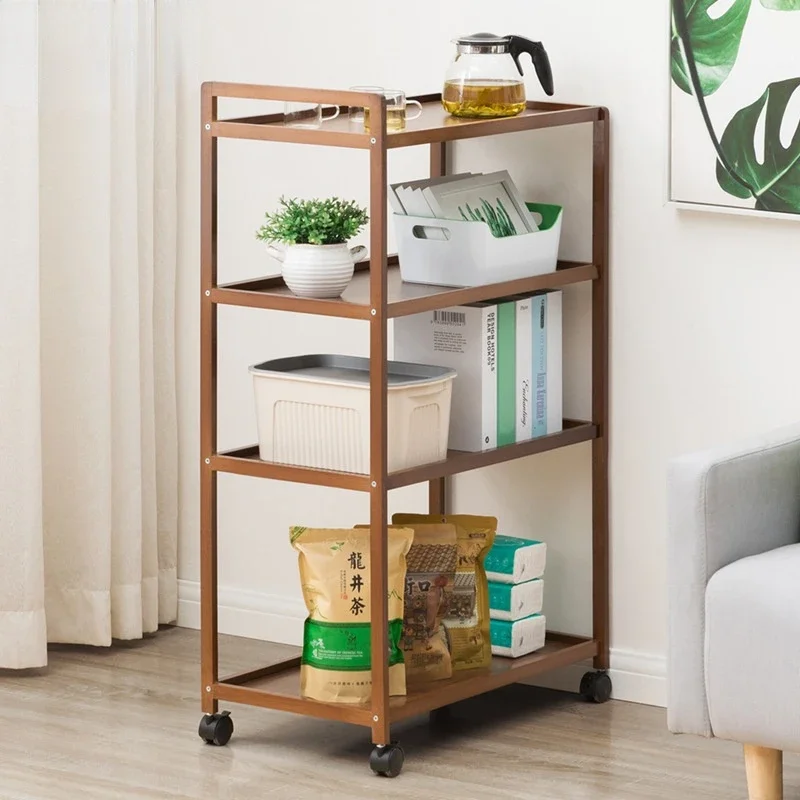 

Book Cabinet Multifunctional Book Shelf Armrest Trolley Storage Shelves Mobile Pulley Book Shelf For Kids Multi-layer Convenient