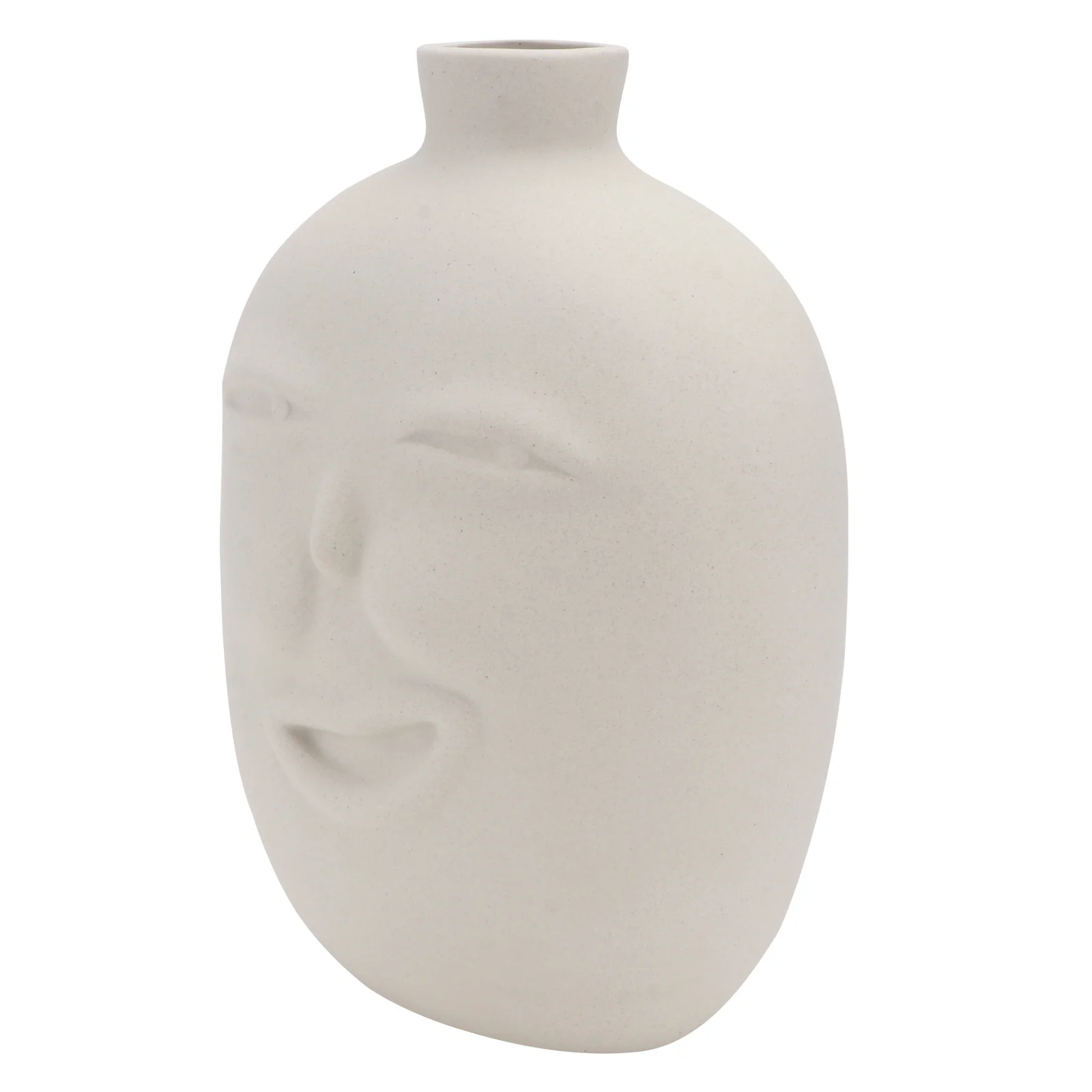 

1Pcs Ceramic Face Shaped Vase Nordic Grey Creative Flower Holder Artistic Plants Pot Decorative Home Vase Container Personality