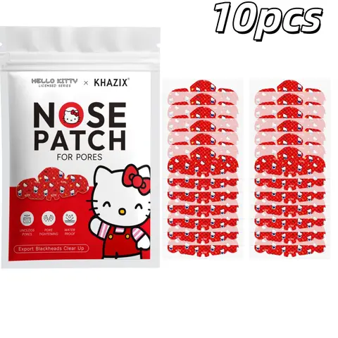 10pcs Hello Kitty Nose Pore Strips, Cute Cartoon Nose Patch for Pore Care, Blackhead Control Nose Strip, Deep Cleansing Facial S