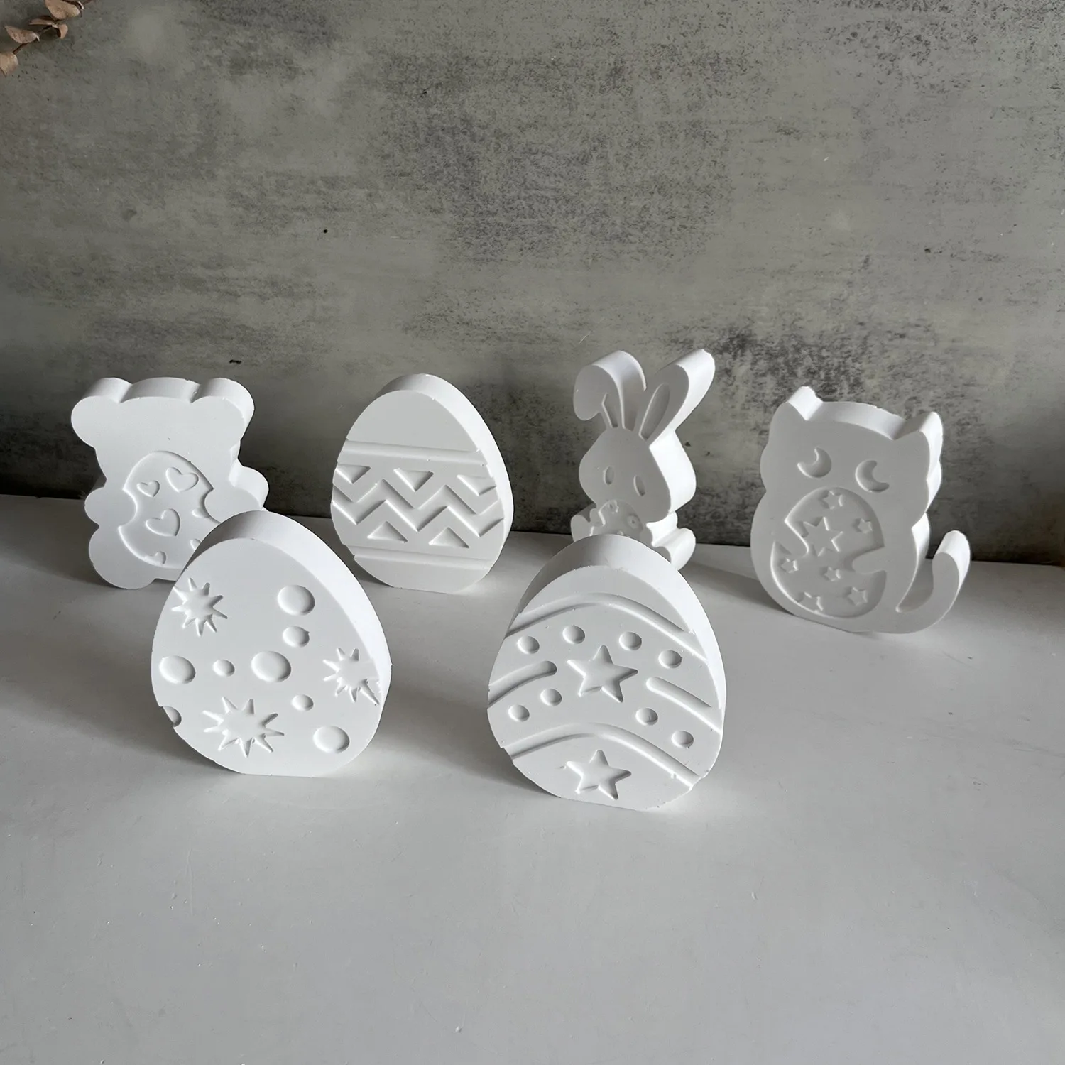 Easter Decoration Rabbit Egg Bunny Silicone Molds DIY Scented Candle Gypsum Mold Bunny Plaster Epoxy Resin Mould Candle Making