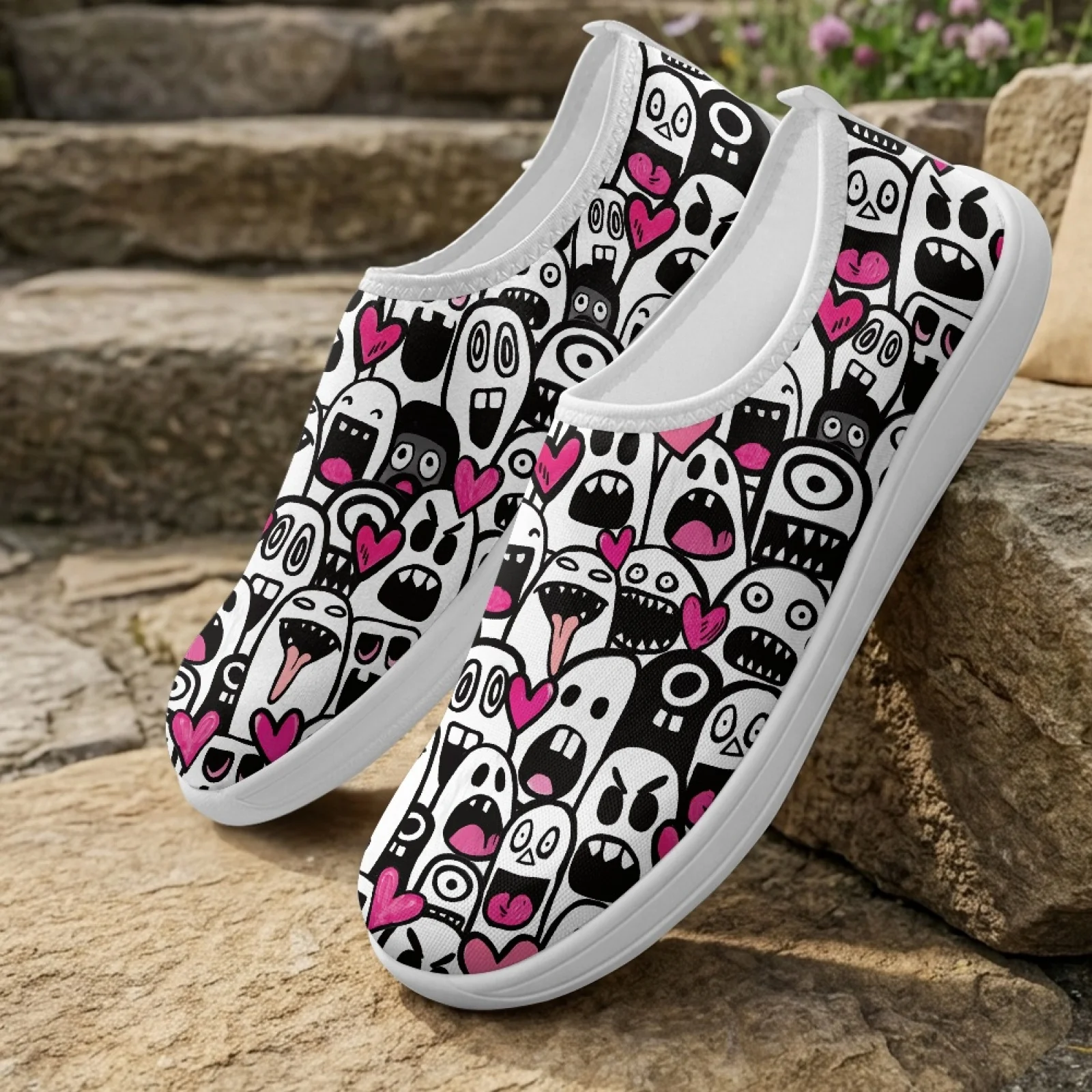 XIXIRIMIDO Chaussures à enfiler à bout large pour femmes, Chaussures d'infirmière, Baskets et chaussures décontractées pour hommes, Zapatillas de Mujer Ghost Halloween
