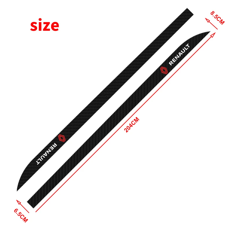 2pcs Car Door Side Skirt Car Body Decal Carbon Fiber Sticker For Renault Megane 2 3 4 Twingo Clio Talisman Captur Trafic Kwid - view 2