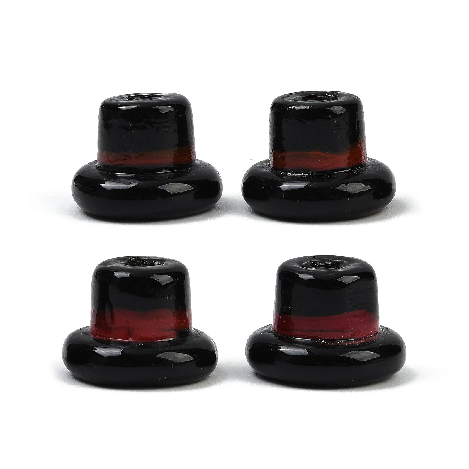 Perles en forme de chapeau noir faites à la main, 20 pièces, pour la fabrication de bijoux, fournitures de colliers et boucles d'oreilles faites à la main, artisanat, 17.5x12.5mm