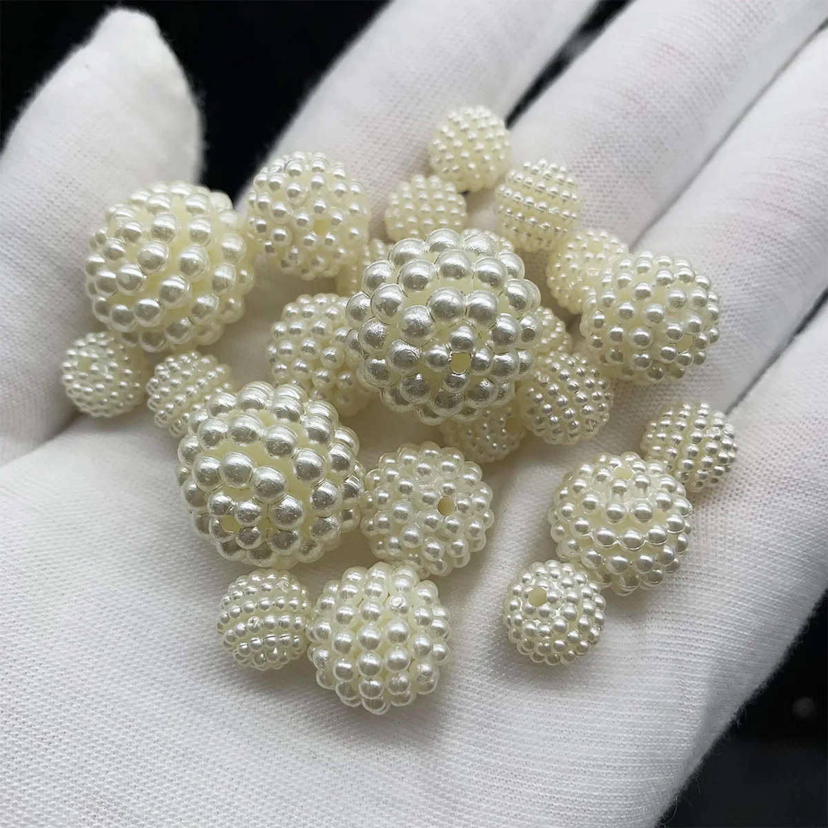 10/12/14/20Mm 10 ~ 50 Stuks Witte Abs Plastic Fruit Prune Vorm Losse Kralen Voor Sieraden Maken Diy Oorbellen Ketting Accessoires