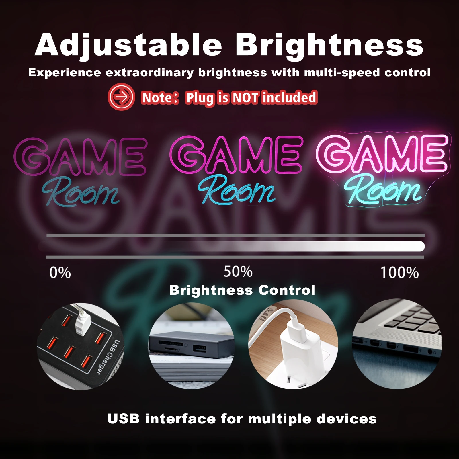 Spel Kamer Neon Bord Voor Gaming Kamer Decor Aangedreven Door Usb Dimbare Led Voor Slaapkamer Decor Gamer Geschenken Voor Jongens Tiener Mannen Kinderen