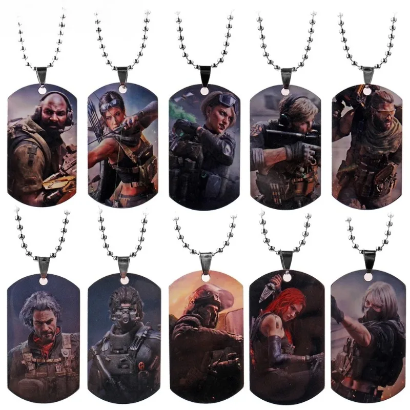 Shooting Game Delta Action Stainless Steel Necklace Military Pendant for Fans of Anime Series High Quality Ornament Friend Gifts